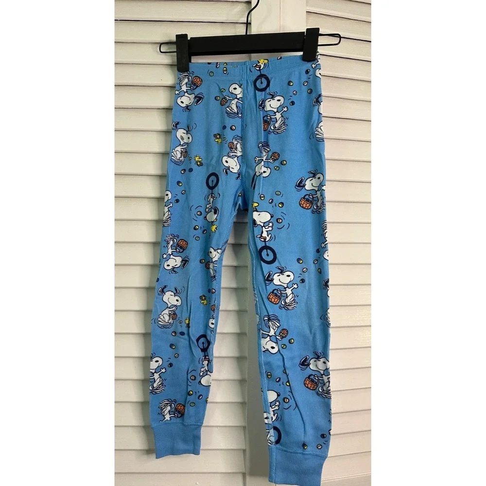 Hanna Andersson Size 110 5-6 Peanuts Snoopy Woodstock Easter Organic Pajamas LJs